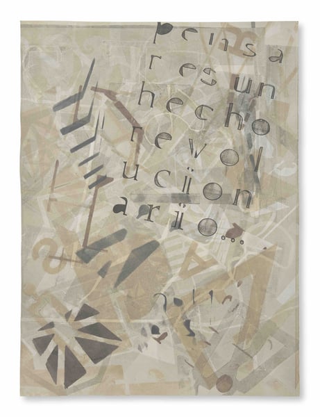 Urban Layers Text III (mono print) by Ira Hoffecker